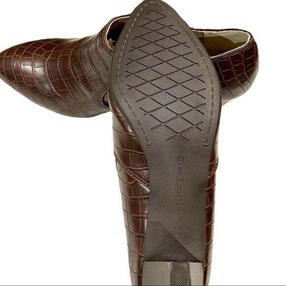 Rialto Faux Crocodile Closed Toe Heels - Picture 4 of 11